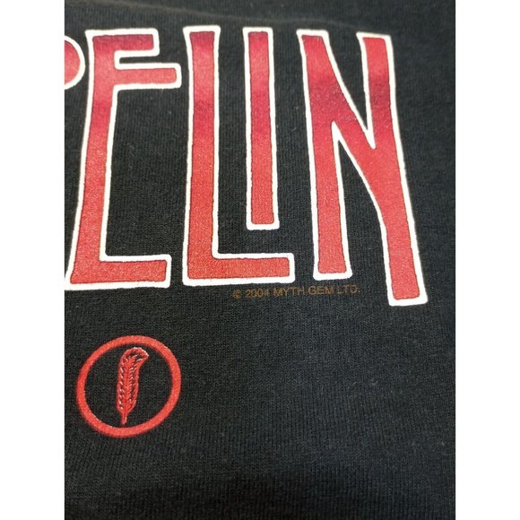 Led Zeppelin Men's Black T-Shirt Black Album Graphic Size M 2004 Myth Gem Hanes - Picture 6 of 6